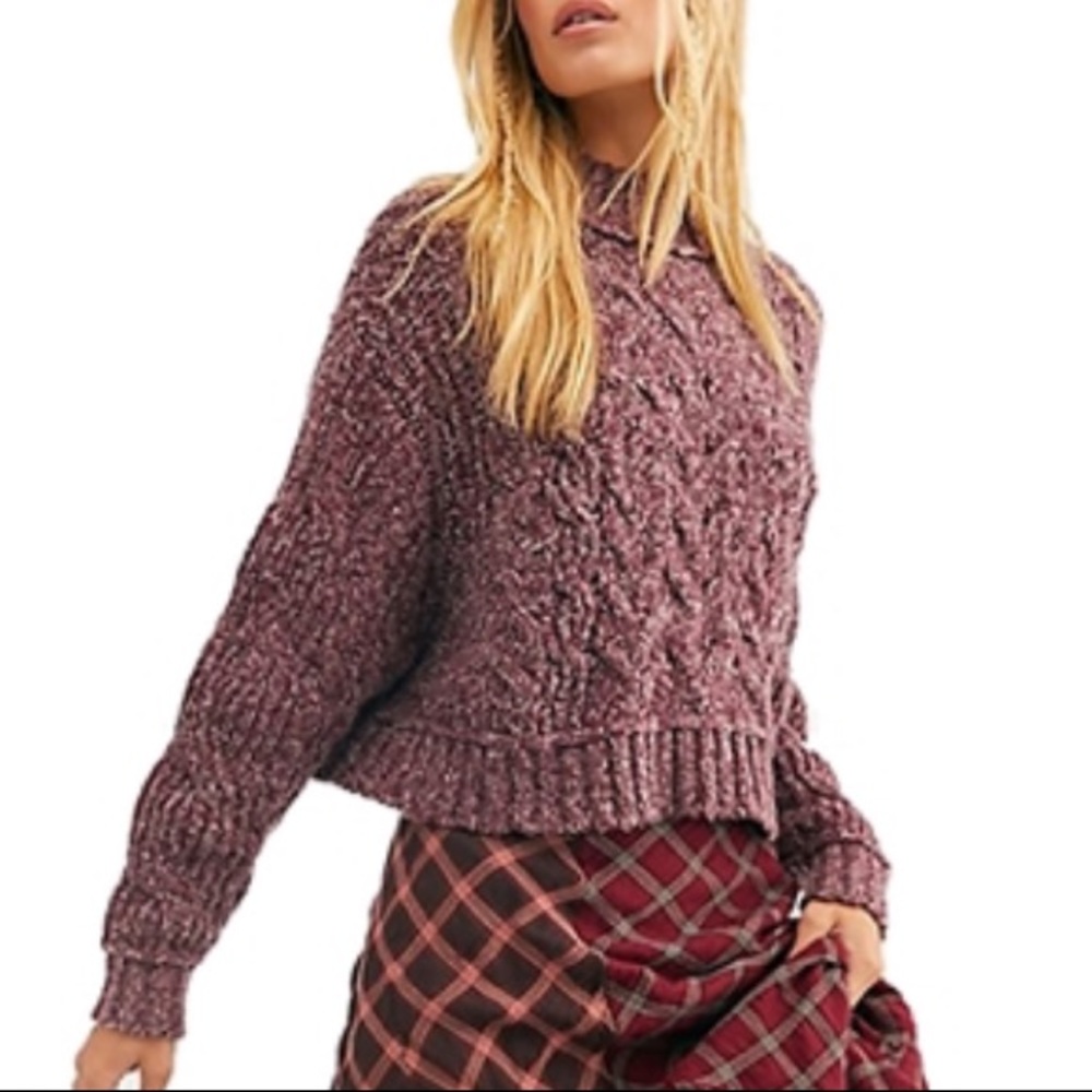 Free People Merry Go Round Cable-Knit Sweater